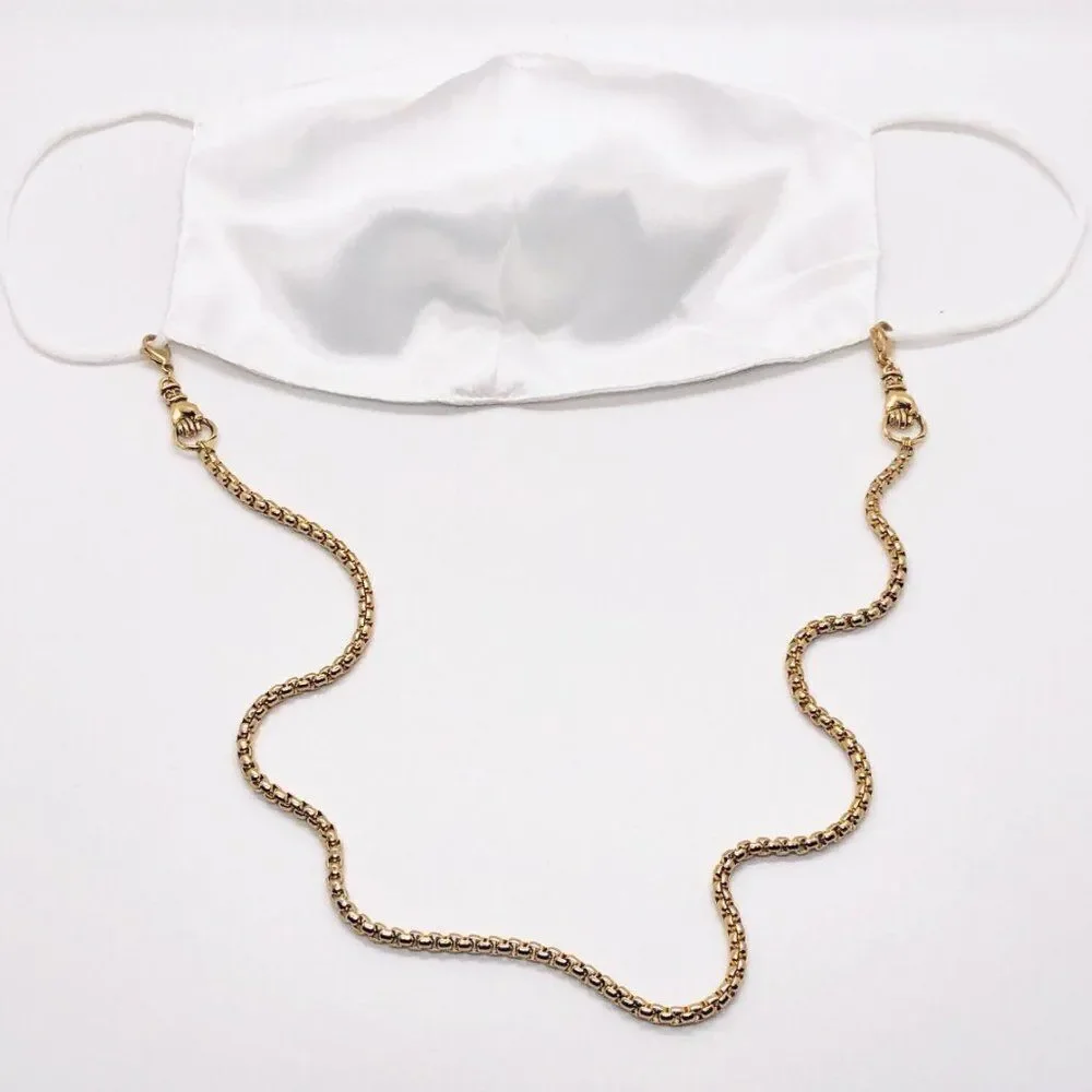'Helping Hands' - Handmade Vintage Style Gold Box Link Mask Chain